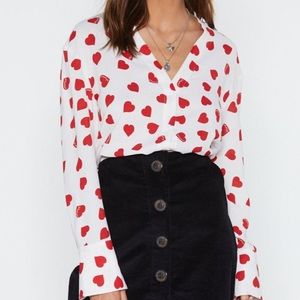 Heart Print Blouse